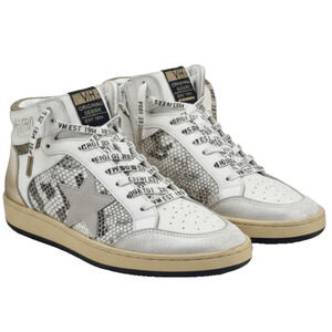 Vintage Havana 1954 High Top Sneakers Womens Size 7 White Gold Snakeskin Star